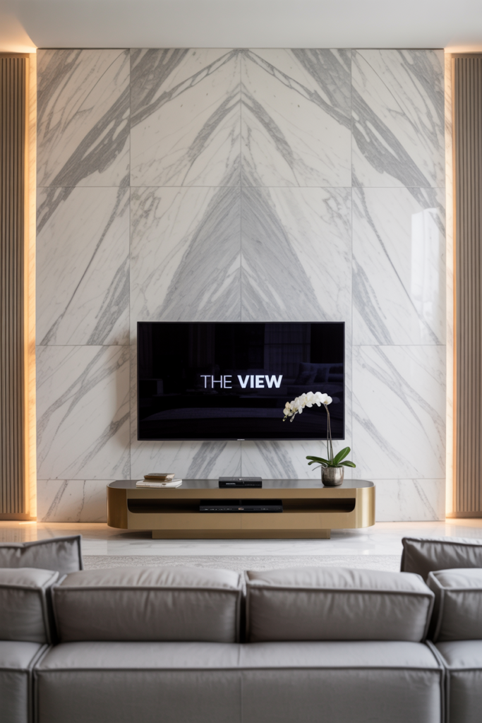 Floor-to-Ceiling Marble Wall