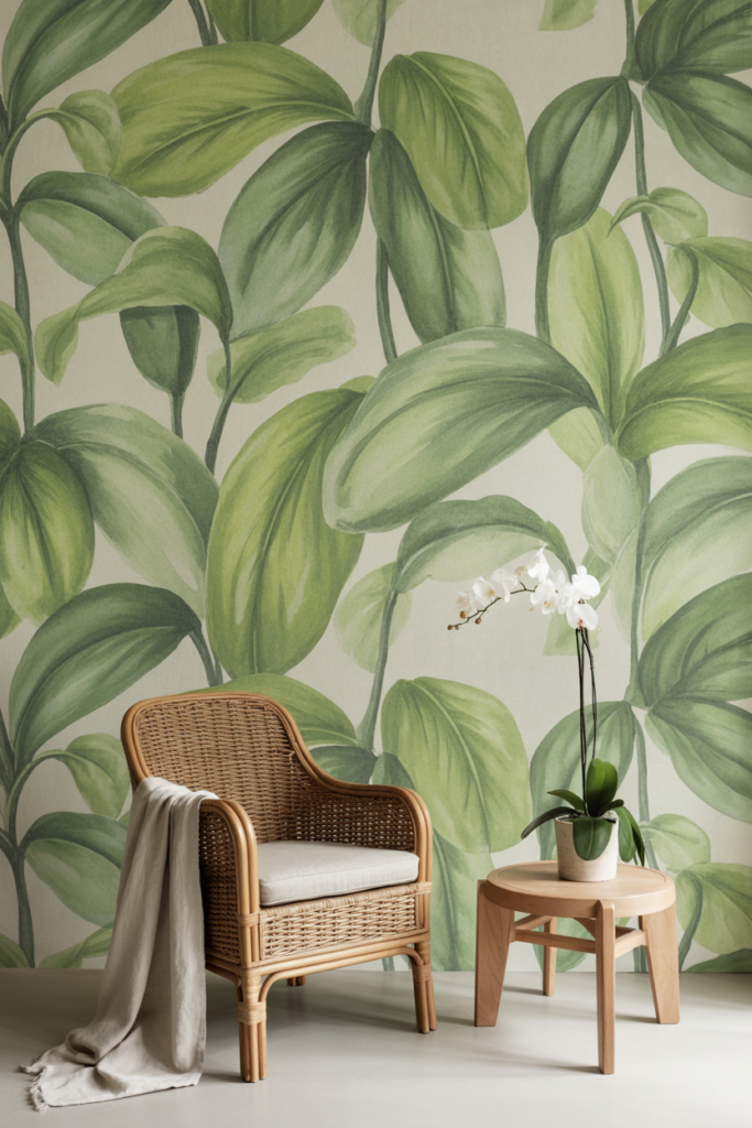 Nature-Inspired Leafy Wallpaper