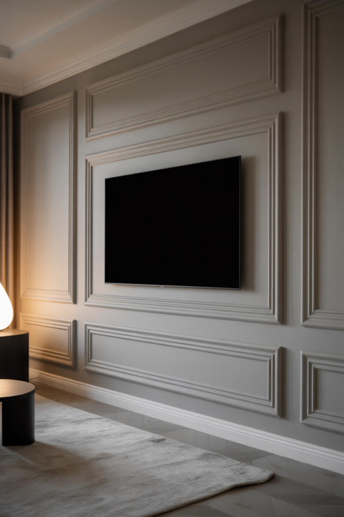TV Wall with Decorative Molding